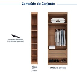 Guarda-roupa Modulado 4 Portas 3 Peças Hera CabeCasa MadeiraMadeira - 4