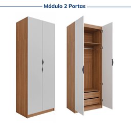 Guarda-roupa Modulado 4 Portas 3 Peças Hera CabeCasa MadeiraMadeira - 11