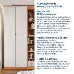 Guarda-roupa Modulado 4 Portas 3 Peças Hera CabeCasa MadeiraMadeira - 14
