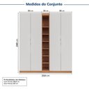 Ver imagem 3 de Guarda-Roupa Planejado 4 Portas 3 Peças Hera CabeCasa MadeiraOriginals Marrom/Louro/Algodão/Cinza