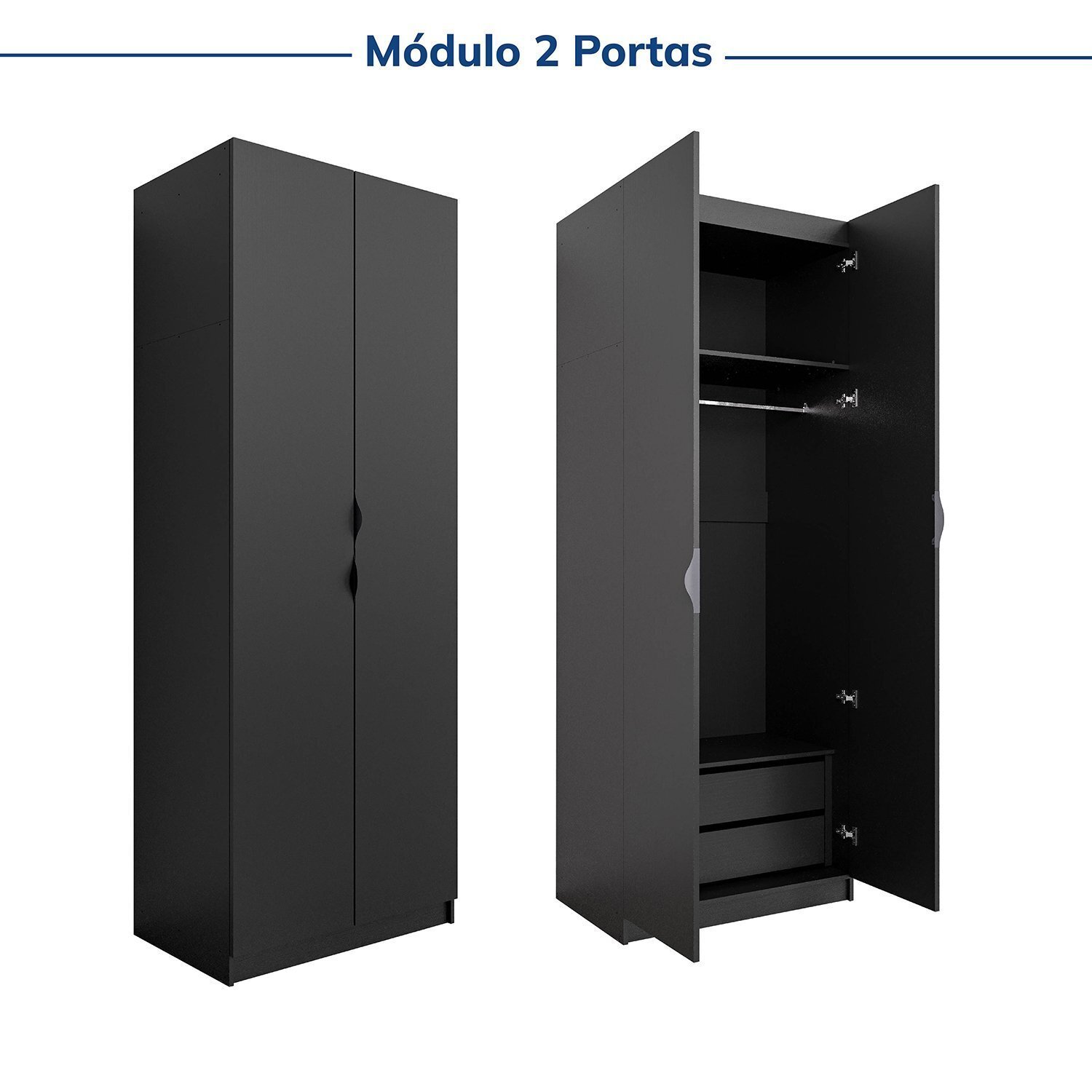 Guarda-roupa Modulado 4 Portas 3 Peças Hera Cabecasa Madeiramadeira - 11