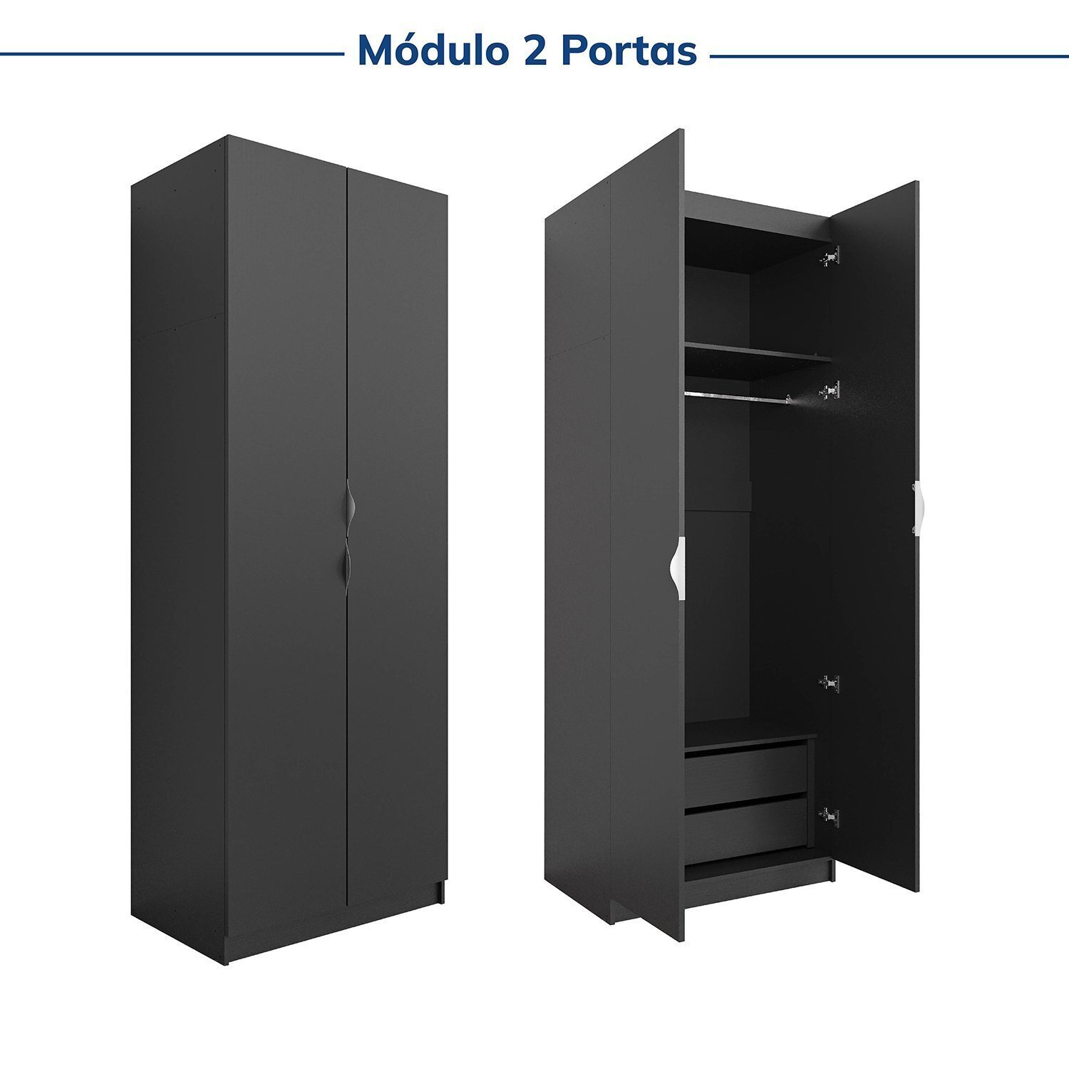 Guarda-roupa Modulado 4 Portas 3 Peças Hera Cabecasa Madeiramadeira - 11