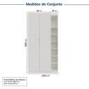 Ver imagem 3 de Guarda-Roupa Planejado 2 Portas 3 Peças Hera CabeCasa MadeiraOriginals Branco/Algodão/Cinza