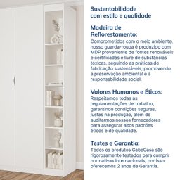Guarda-roupa Modulado 2 Portas 3 Peças Hera CabeCasa MadeiraMadeira - 14