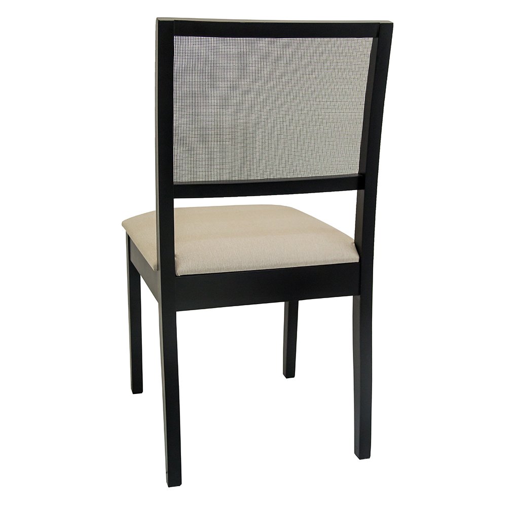 Jogo 02 cadeiras para sala de jantar Florença ebanizado encosto telinha sintética Ferrugine Design - 5