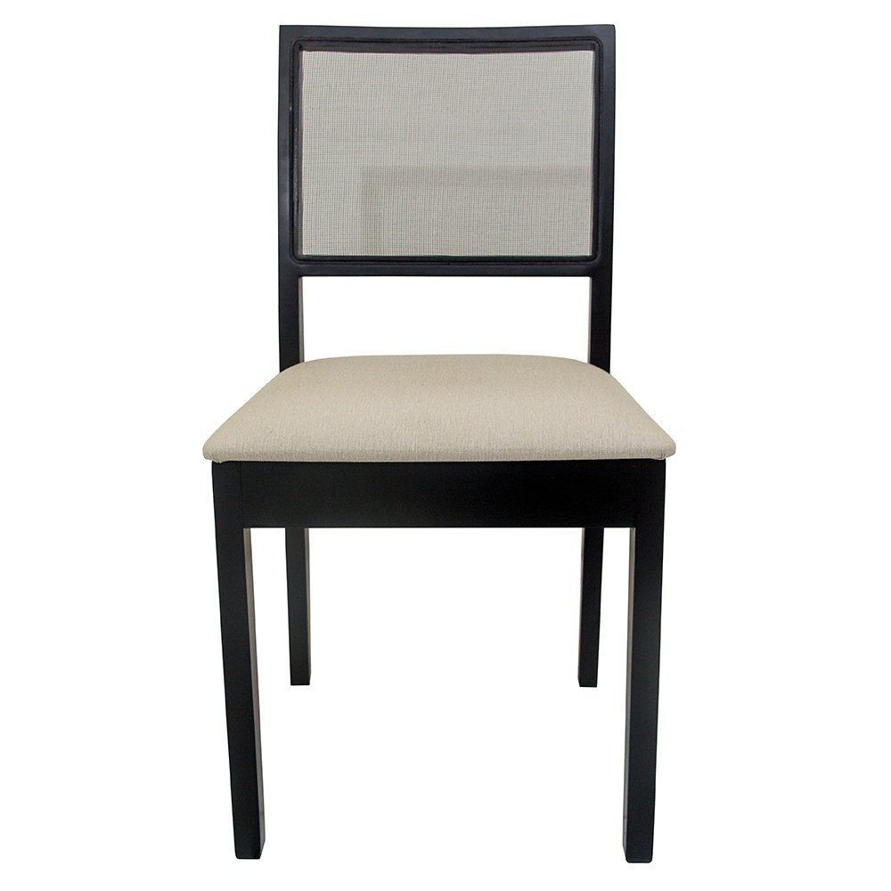 Jogo 02 cadeiras para sala de jantar Florença ebanizado encosto telinha sintética Ferrugine Design - 2