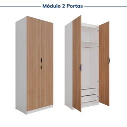 Guarda-roupa Modulado 2 Portas 3 Peças Hera CabeCasa MadeiraMadeira - 11