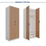 Guarda-roupa Modulado 2 Portas 3 Peças Hera CabeCasa MadeiraOriginals - 11