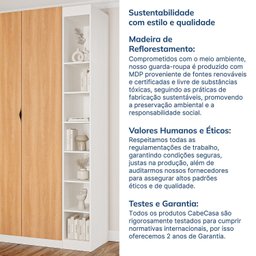 Guarda-roupa Modulado 2 Portas 3 Peças Hera CabeCasa MadeiraMadeira - 14