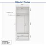 Guarda-roupa Modulado 2 Portas 3 Peças Hera CabeCasa MadeiraOriginals - 10
