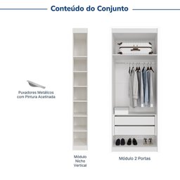 Guarda-roupa Modulado 2 Portas 3 Peças Hera CabeCasa MadeiraMadeira - 4
