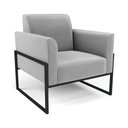 Ver imagem 4 de Sofá Namoradeira com 2 Poltronas Base Industrial Alta Preto Marisa Suede Cinza D03 - D’Rossi