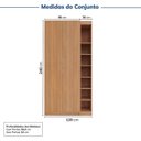 Ver imagem 3 de Guarda-Roupa Planejado 2 Portas 3 Peças Hera CabeCasa MadeiraOriginals Marrom/Louro/Cinza