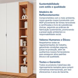 Guarda-roupa Modulado 2 Portas 3 Peças Hera CabeCasa MadeiraMadeira - 14