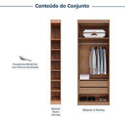 Guarda-roupa Modulado 2 Portas 3 Peças Hera CabeCasa MadeiraMadeira - 4