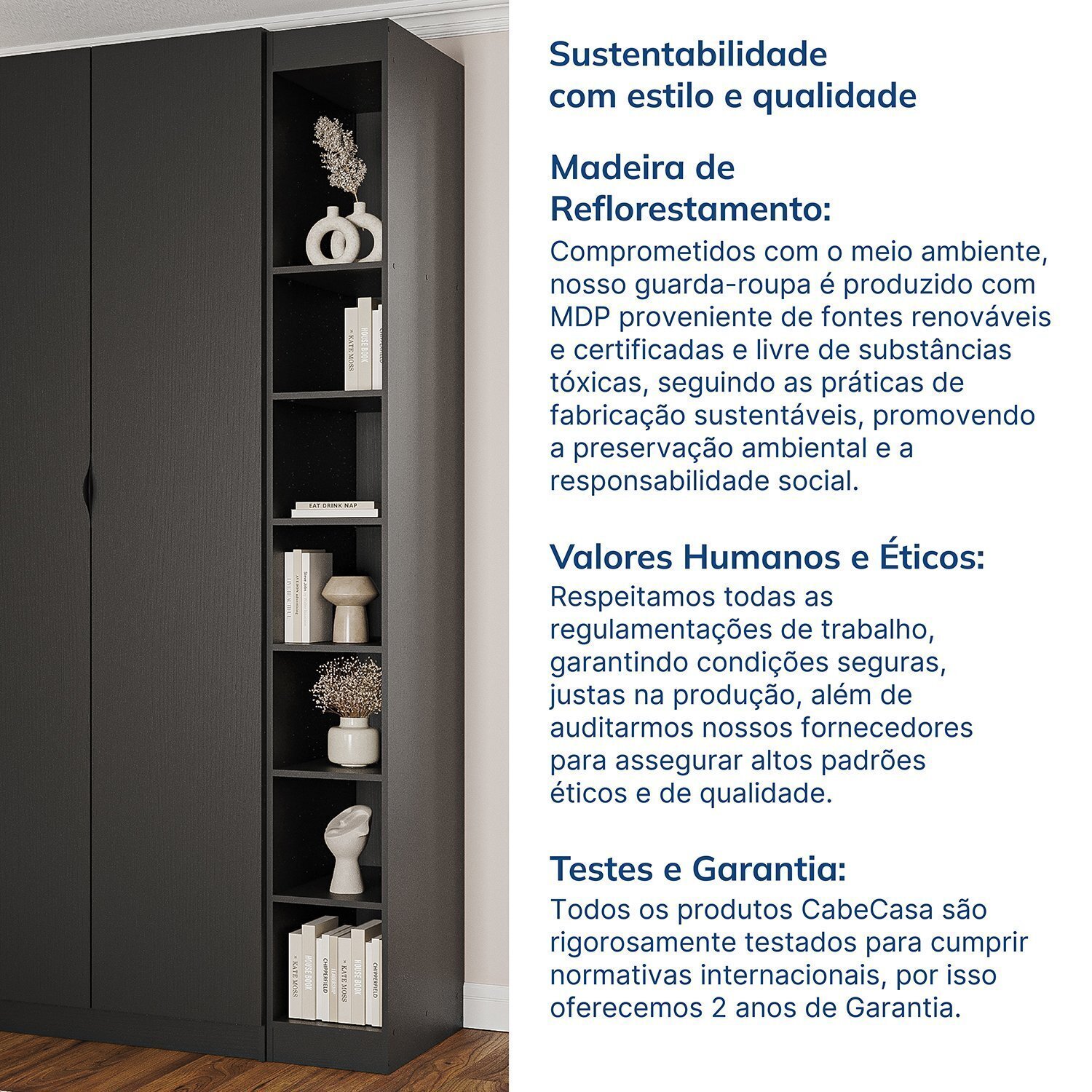 Guarda-roupa Modulado 2 Portas 3 Peças Hera Cabecasa Madeiramadeira - 14