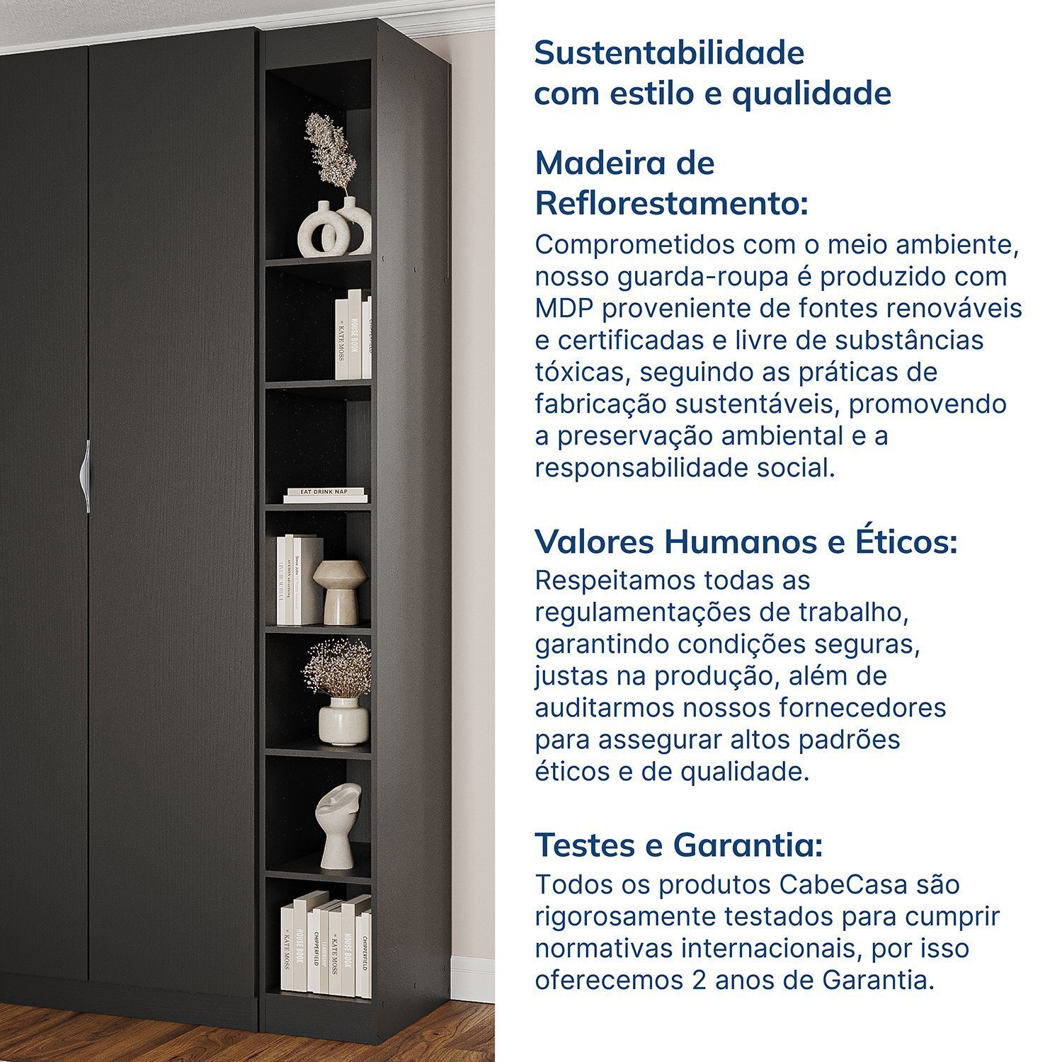 Guarda-roupa Modulado 2 Portas 3 Peças Hera Cabecasa Madeiramadeira - 14