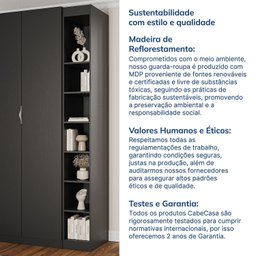 Guarda-roupa Modulado 2 Portas 3 Peças Hera CabeCasa MadeiraMadeira - 14