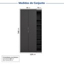 Ver imagem 3 de Guarda-Roupa Planejado 2 Portas 3 Peças Hera CabeCasa MadeiraOriginals Preto/Cinza
