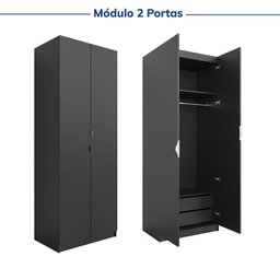 Guarda-roupa Modulado 2 Portas 3 Peças Hera CabeCasa MadeiraMadeira - 11