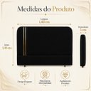 Ver imagem 5 de Cabeceira Glória Casal Estofada Boucle com Detalhe Dourado Preto