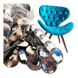 Botão Cristal Strass 20mm Capitonê para Estofado Pct 300 Un - 6