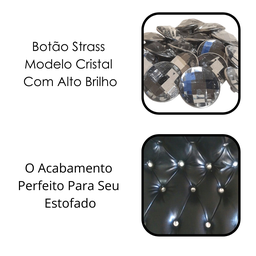 Botão Cristal Strass 20mm Capitonê para Estofado Pct 300 Un - 2
