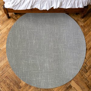Tapete Redondo Sisal Sintético Cinza Ø135cm Antiderrapante