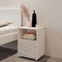 Ver imagem 1 de Mesa de Cabeceira Ripada com 1 Gaveta e 1 Nicho CM8042 Branco