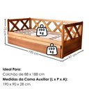 Ver imagem 3 de Cama Solteiro com Cama Auxiliar Madeira Macica Xila Mogno Mell Nath