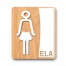 Placa de Banheiro Placas para Banheiro Feminino Masculino:branco - Ela 15x20 - 1