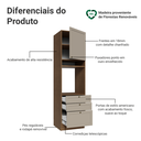 Ver imagem 5 de Torre Quente 60 cm 1 Porta 3 Gavetas Rustic/Crema Vik Madesa