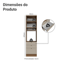 Ver imagem 4 de Torre Quente 60 cm 1 Porta 3 Gavetas Rustic/Crema Vik Madesa