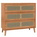 Ver imagem 5 de Cômoda para Quarto 3 Gavetas com Palha 105cm Pés Retrô Arnoni D03 Freijó - Lyam Decor