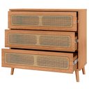 Ver imagem 6 de Cômoda para Quarto 3 Gavetas com Palha 105cm Pés Retrô Arnoni D03 Freijó - Lyam Decor
