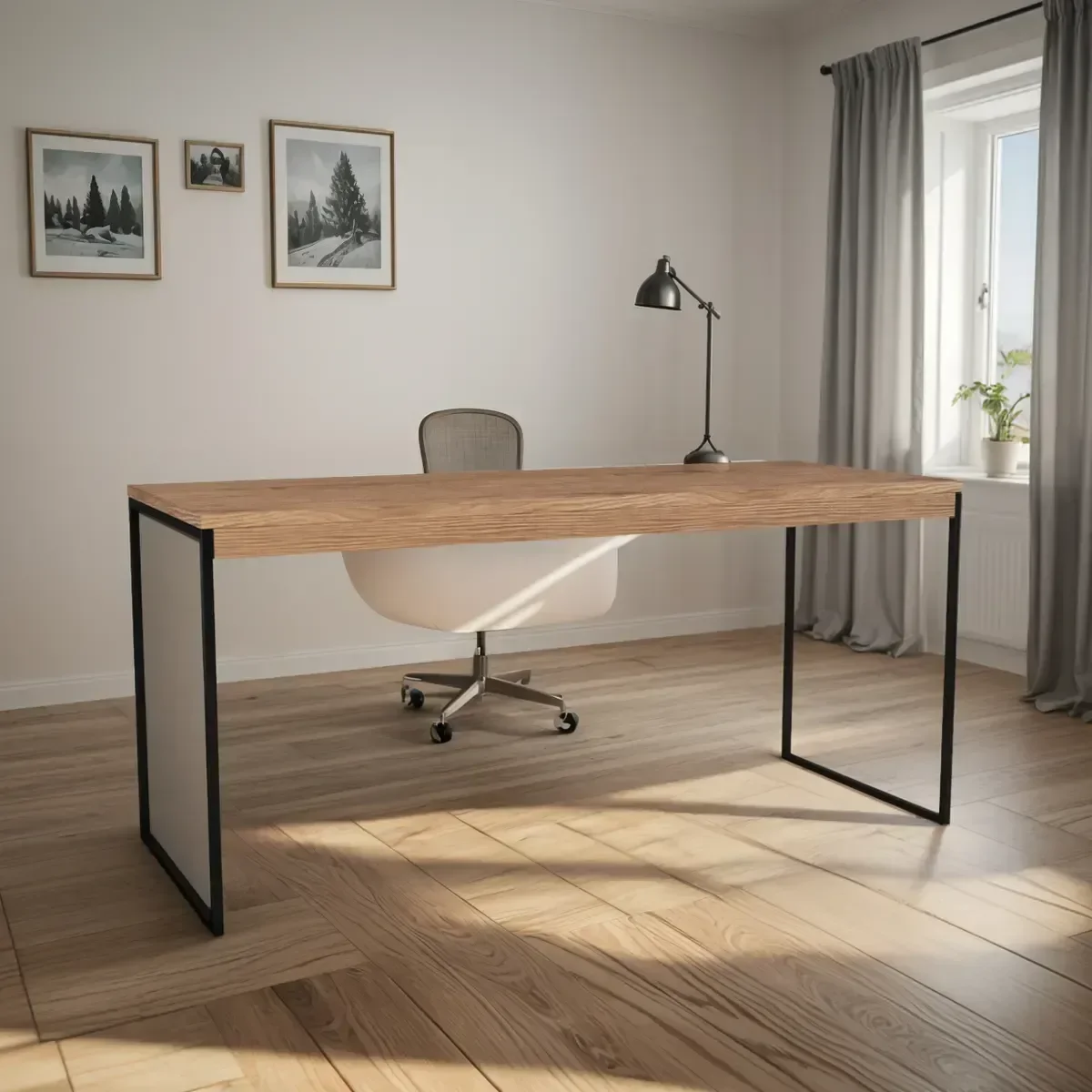Ver imagem 2 de Mesa de Escritório Estilo Industrial 1,20 - Freijó