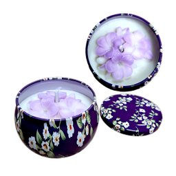 Vela Aromática Ecológica Perfumada Lata Decorativa Flor - 1