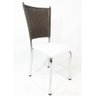 Cadeira de Cozinha Cromada Fibra Tabaco Assento Branco - 1