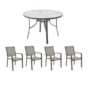 Conjunto de Mesa e Cadeira para Jardim com 1 Mesa Macae e 4 Cadeiras Angra