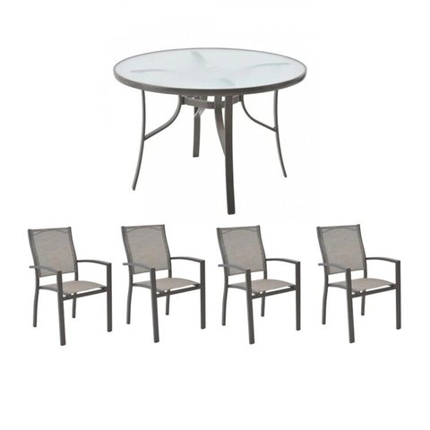 Conjunto de Mesa e Cadeira para Jardim com 1 Mesa Macae e 4 Cadeiras Angra