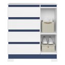 Ver imagem 4 de Cômoda Sapateira Olímpia 1 Portas e 4 Gavetas Quadriflex Branco/azul - Móveis Albatroz