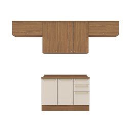 Cozinha Compacta 4 Peças com com Tampo Yasmin Espresso Móveis - 4