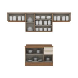 Cozinha Compacta 4 Peças com com Tampo Yasmin Espresso Móveis - 3