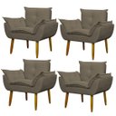 Ver imagem 1 de Kit 4 Poltronas Decorativa Sala e Quarto Opala Suede Herrero:cappuccino