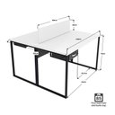 Ver imagem 5 de Estação de Trabalho Mesa Industrial 2 Lugares com Gaveta Netmobil	 - Branco