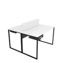 Ver imagem 4 de Estação de Trabalho Mesa Industrial 2 Lugares com Gaveta Netmobil	 - Branco