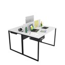 Ver imagem 1 de Estação de Trabalho Mesa Industrial 2 Lugares com Gaveta Netmobil	 - Branco