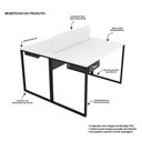 Ver imagem 6 de Estação de Trabalho Mesa Industrial 2 Lugares com Gaveta Netmobil	 - Branco