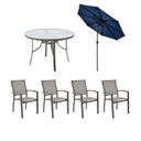 Ver imagem 1 de Conjunto para Jardim com 1 Mesa Macae 4 Cadeiras Angra e 1 Ombrelone