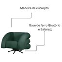 Ver imagem 3 de Poltrona Decorativa Micheli Base Giratória e Balanço Veludo Cor Verde